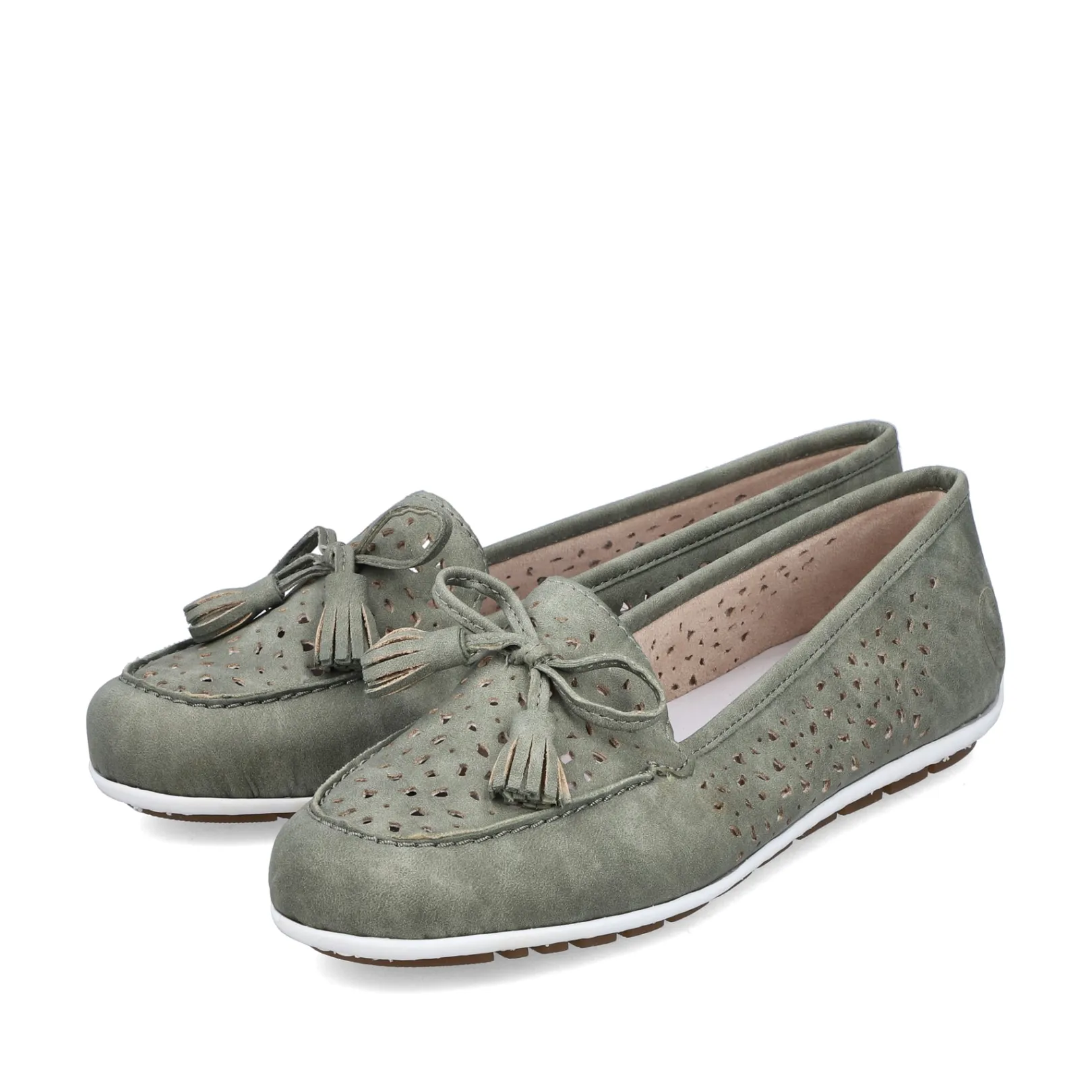 Rieker Halbschuhe & Slipper | Loafer & Ballerinas<Damen Loafer grau Grün
