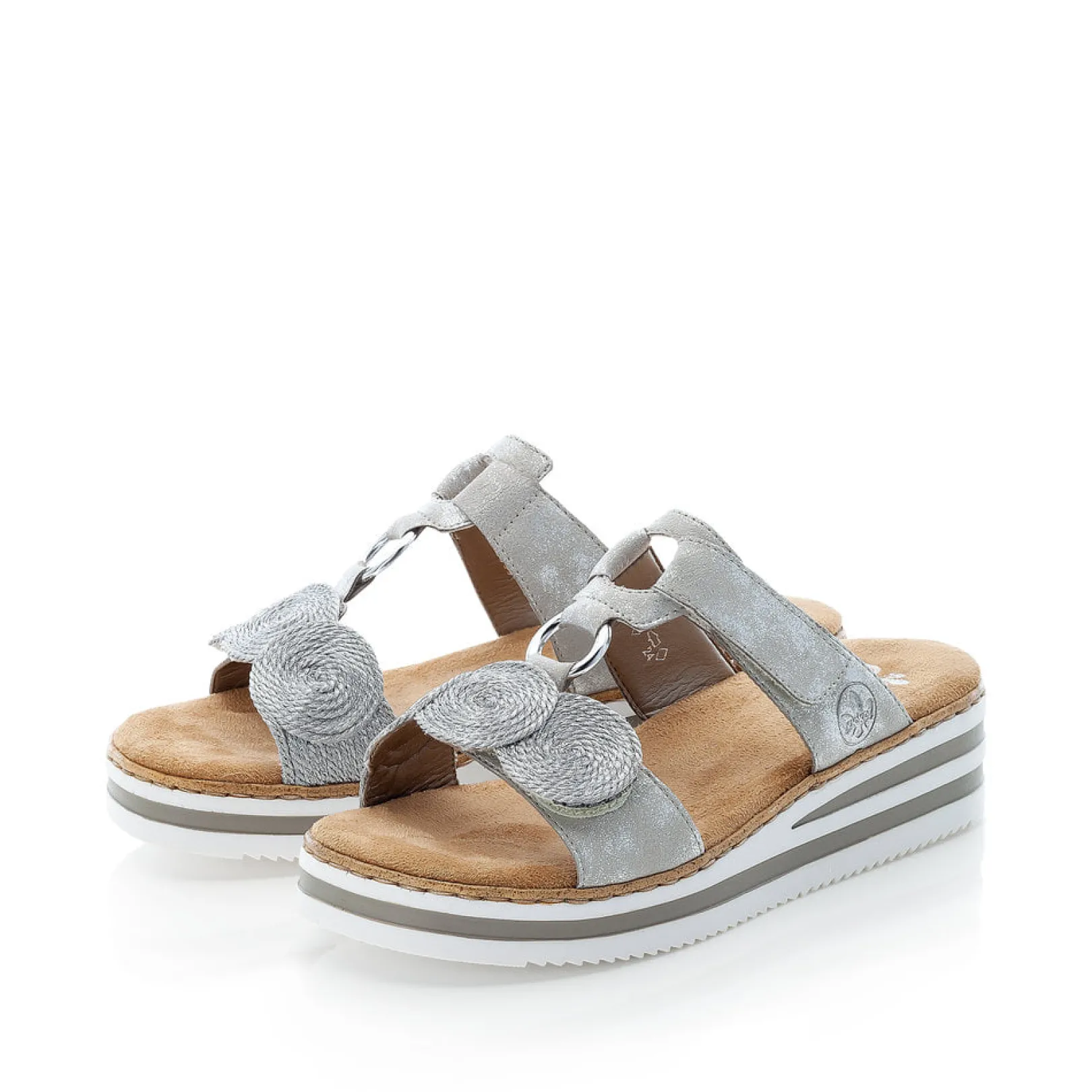 Rieker Pantoletten & Hausschuhe<Damen Pantoletten silber Grau